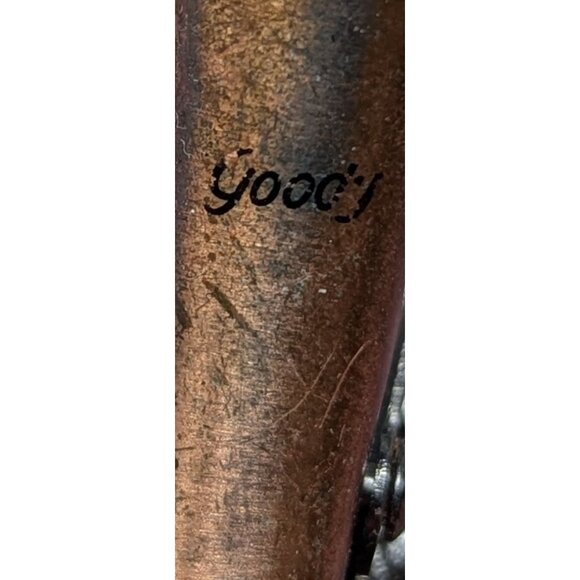 Vintage Goody Bronze Floral Leaf Hair Clip With Yellow Rhinestones - Picture 4 of 4